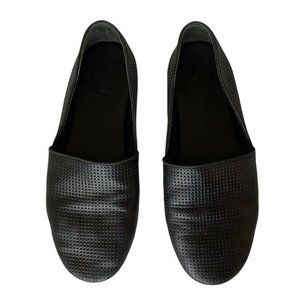 Vince. Leather Slip On Flats Shoes Black